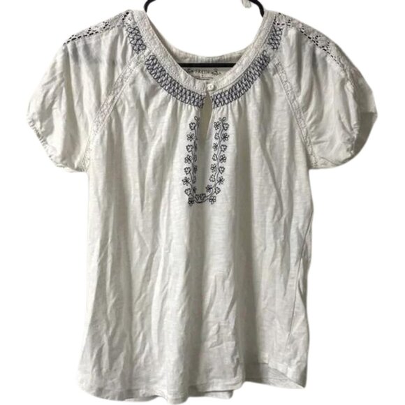 Fresh White Blue Boho Top - Picture 1 of 6